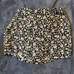 Floral Black Kids Skirt